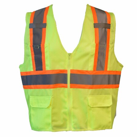 CORDOVA Safety Vest, Type R, Class 2, Mesh, Lime, 2-Tone Contrasting Reflective Tape, 2XL VW273P2XL